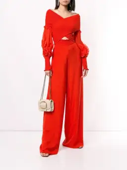 Rachel Gilbert Cordelia Top and Pants Set Red Size AU 12 for rent on The Volte - image 1