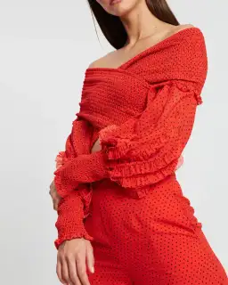 Rachel Gilbert Cordelia Top and Pants Set Red Size AU 12 for rent on The Volte - image 3