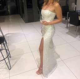 MESHKI Sierra Maxi Dress Silver Size 6