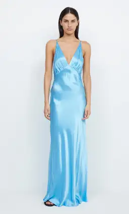 Bec & Bridge Lorelai V Maxi Dress Topaz Blue Size 10