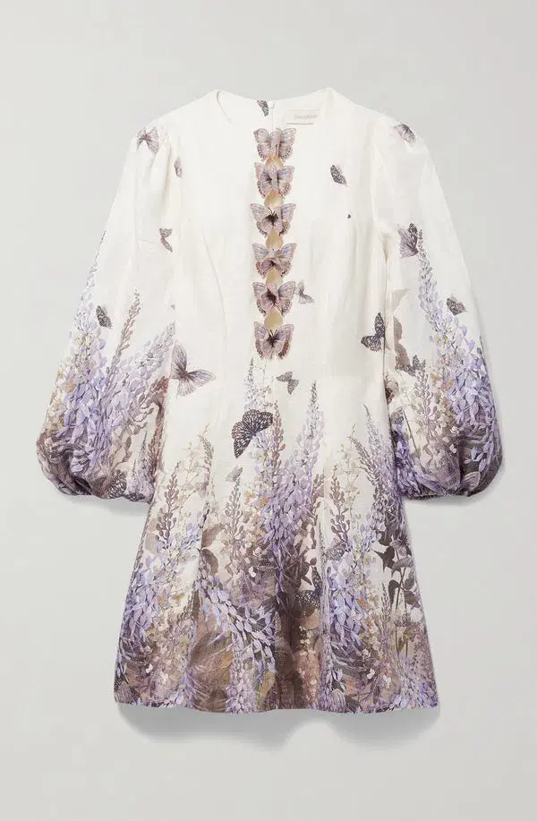 Zimmermann Luminous Butterfly Mini Dress Wild Botanica Size 0/8 for rent on The Volte - main image