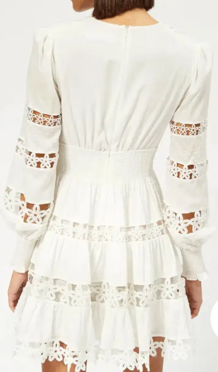 Zimmermann Ivory Embroidered Primrose Daisy Short Dress Size 1/10 for rent on The Volte - main image