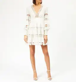 Zimmermann Ivory Embroidered Primrose Daisy Short Dress Size 1/10 for rent on The Volte - image 1