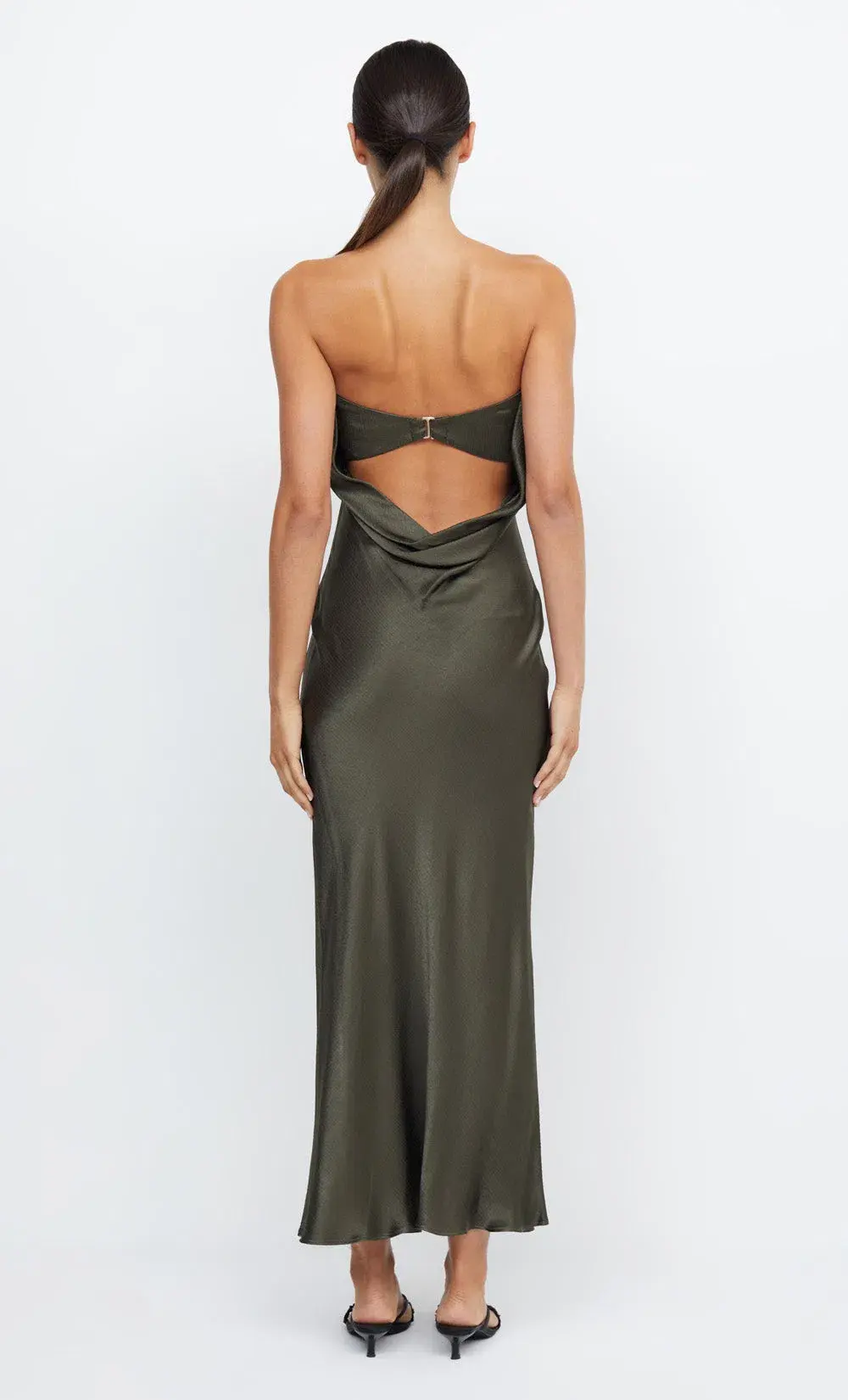 Bec & Bridge Moon Dance Strapless Dress Dark Willow Size 8 for rent on The Volte - main image