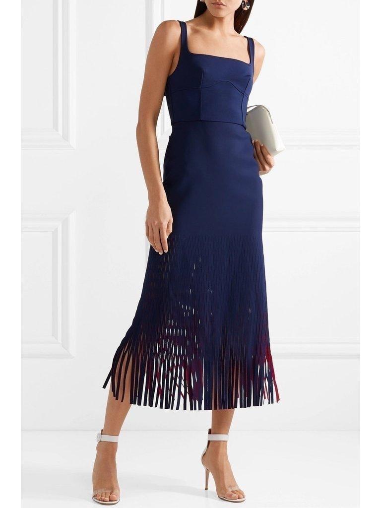 Dion Lee Bustier Perf Midi Dress Blue Size 6 for rent on The Volte - main image