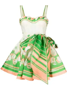Zimmermann High Tide Eyelet Mini Dress in Green Sailboats Size 8 for rent on The Volte - image 4
