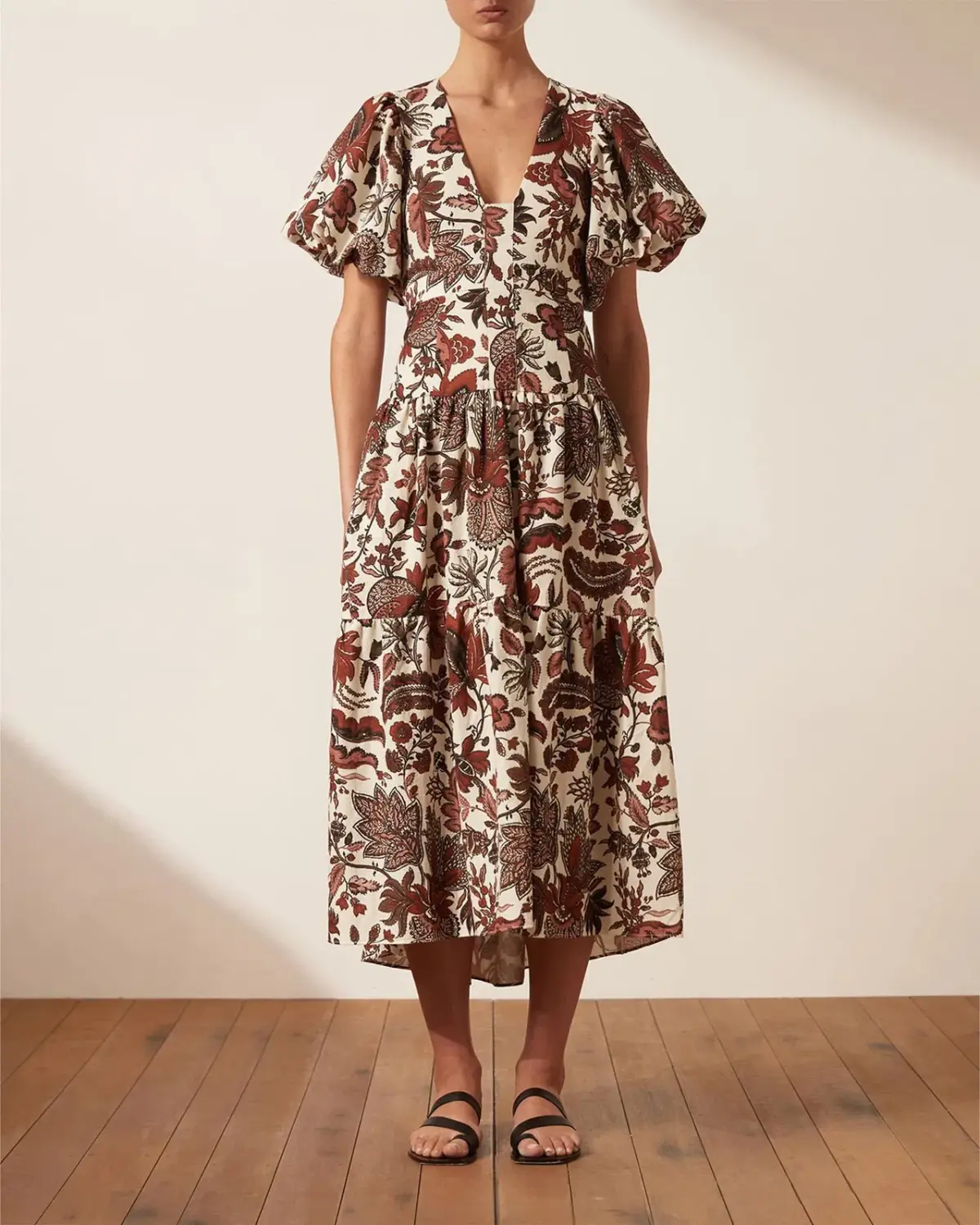 Shona Joy Catalina Plunge Short Sleeve Dress Print Size 10 - Image 2