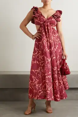 Zimmermann Tiggy Cutout Ruffled Silk Midi Dress Paisley-Print Size 1 / AU 10 for rent on The Volte - image 6