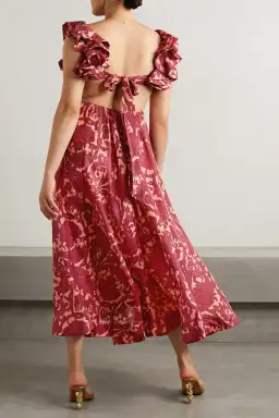Zimmermann Tiggy Cutout Ruffled Silk Midi Dress Paisley-Print Size 1 / AU 10 for rent on The Volte - image 7