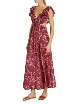 Zimmermann Tiggy Cutout Ruffled Silk Midi Dress Paisley-Print Size 1 / AU 10 for rent on The Volte - image 4