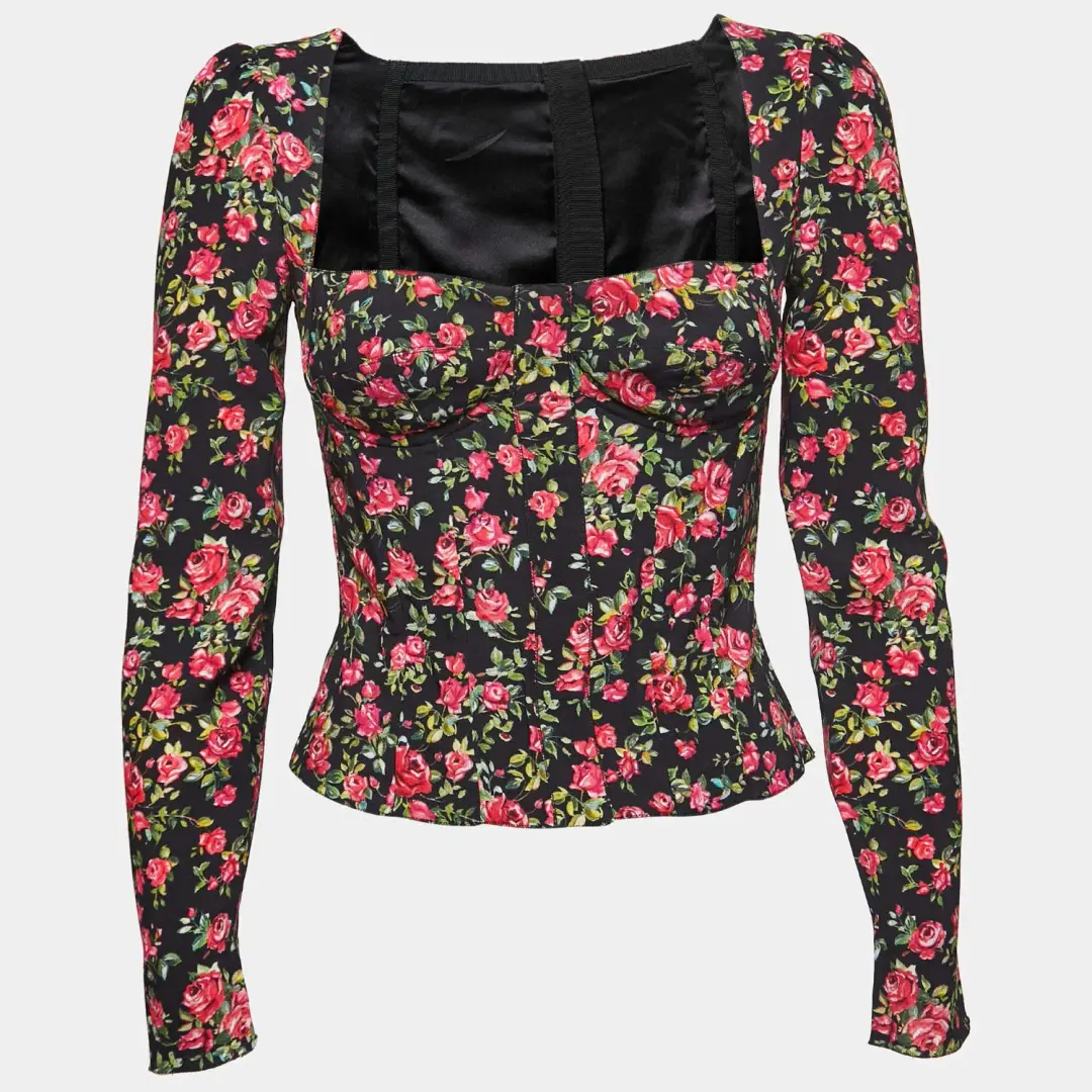 Dolce and Gabbana Long Sleeve Bustier Top Floral Size 6 for rent on The Volte - main image