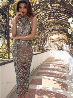 Galanni AUCELLO Gold dress Size 6