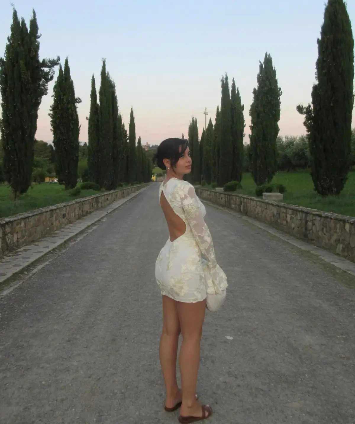 Rotate 3D Floral Appliqué Dress Ivory White Size 6 - Image 1