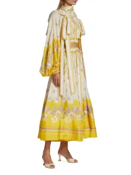 Zimmermann High Tide Crop Jacket and Skirt Set Print Size 4/Au 16 for rent on The Volte - image 3