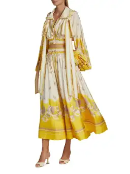 Zimmermann High Tide Crop Jacket and Skirt Set Print Size 4/Au 16 for rent on The Volte - image 2