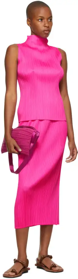 Issey Miyake Pleats Please Skirt And Top Pink Size AU 14 for rent on The Volte - image 1