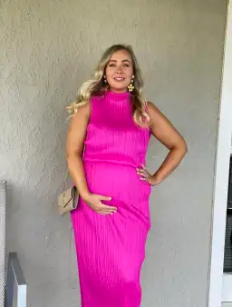 Issey Miyake Pleats Please Skirt And Top Pink Size AU 14 for rent on The Volte - image 3