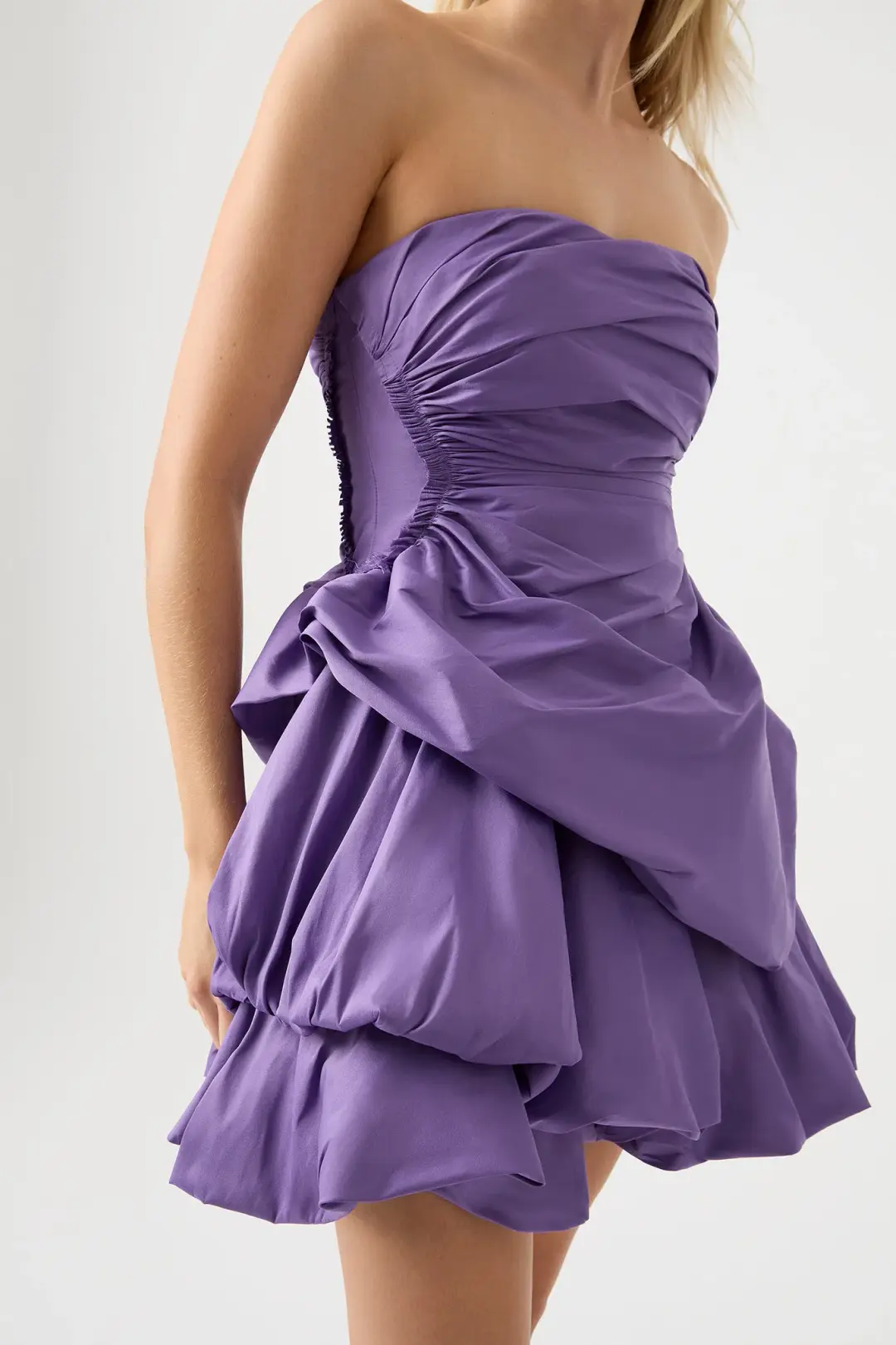 Aje Daybreak Strapless Mini Dress Deep Violet Size 4 for rent on The Volte - main image