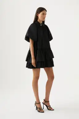 Aje Ambience Smock Mini Dress Black Size 4 for rent on The Volte - image 4