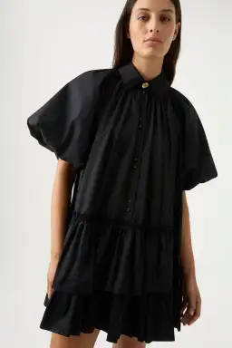 Aje Ambience Smock Mini Dress Black Size 4 for rent on The Volte - image 2