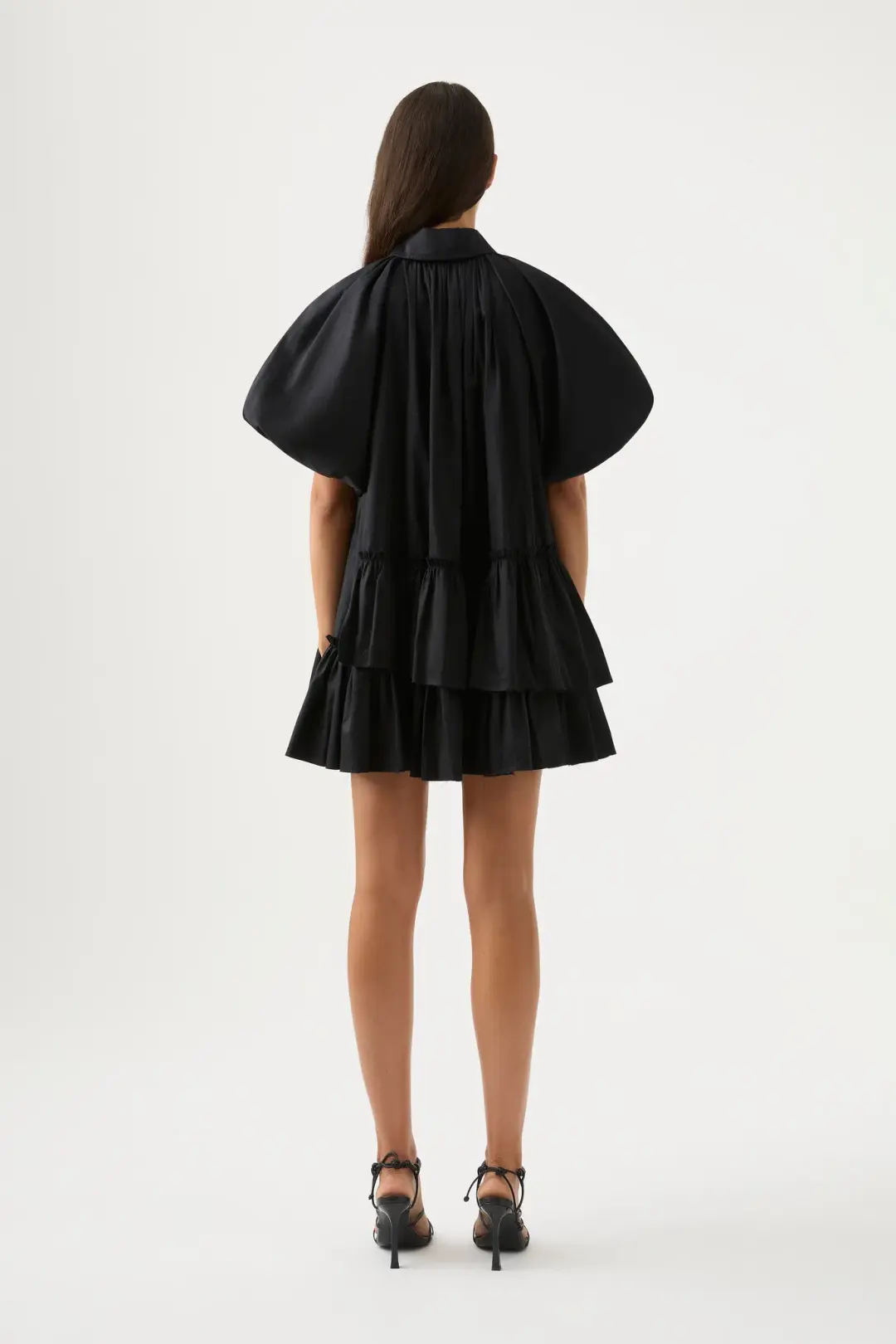 Aje Ambience Smock Mini Dress Black Size 4 for rent on The Volte - main image
