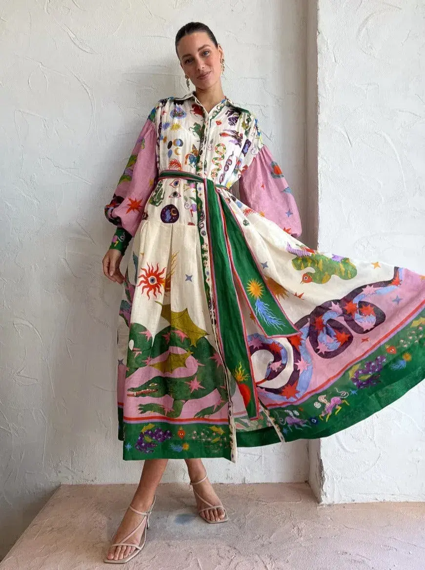 Alemais Seeker Shirtdress Multi Size 10 - Image 2