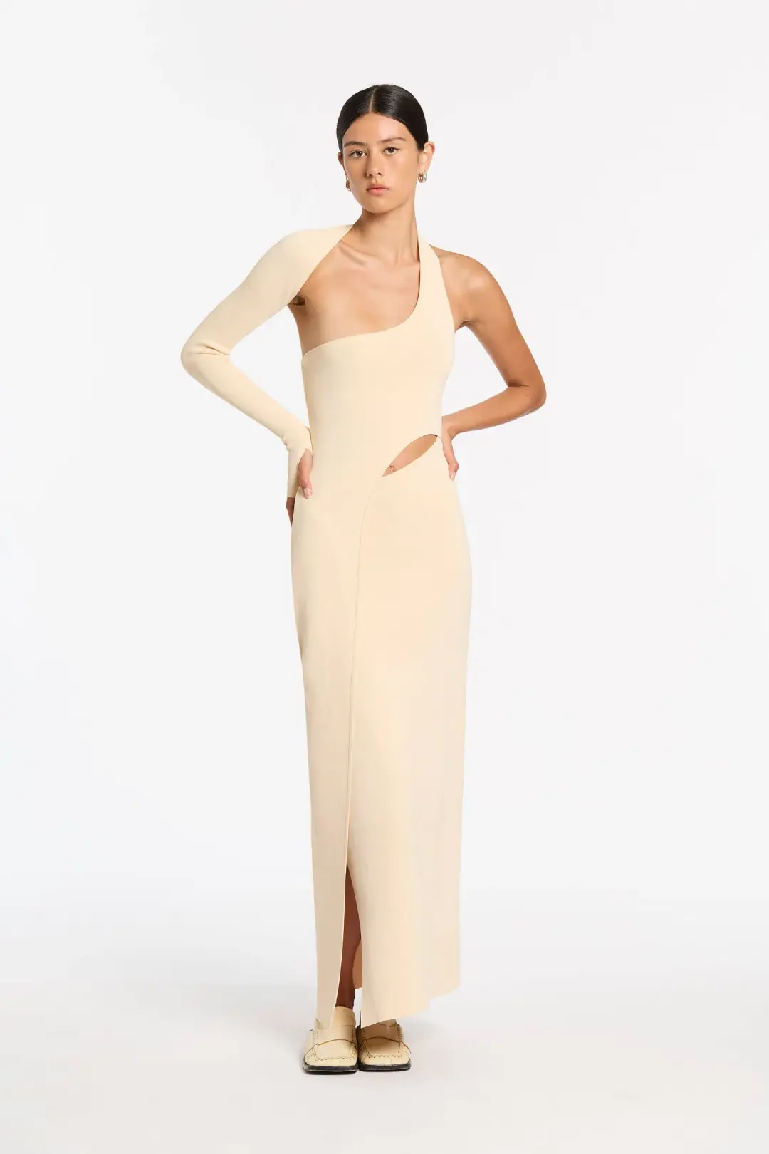 Sir The Label Manifesto Sleeve Midi Dress Butter Size 10 for rent on The Volte - main image