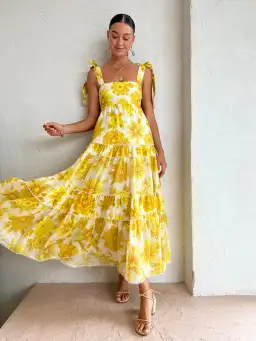 Alemais Sonny Midi Dress in Lemon Size 10 for rent on The Volte - image 4