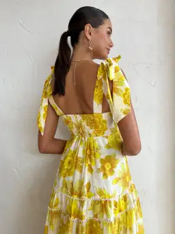 Alemais Sonny Midi Dress in Lemon Size 10 for rent on The Volte - image 3