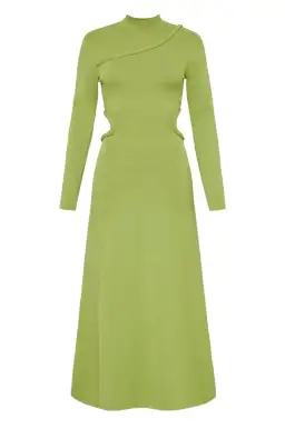 Aje Amelie Braided Cut Out Knit Dress in Olive Green Size M/Au 12 for rent on The Volte - image 5