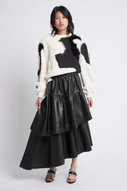 Aje Idyllic Faux Leather Black Skirt Size 12 for rent on The Volte - image 2