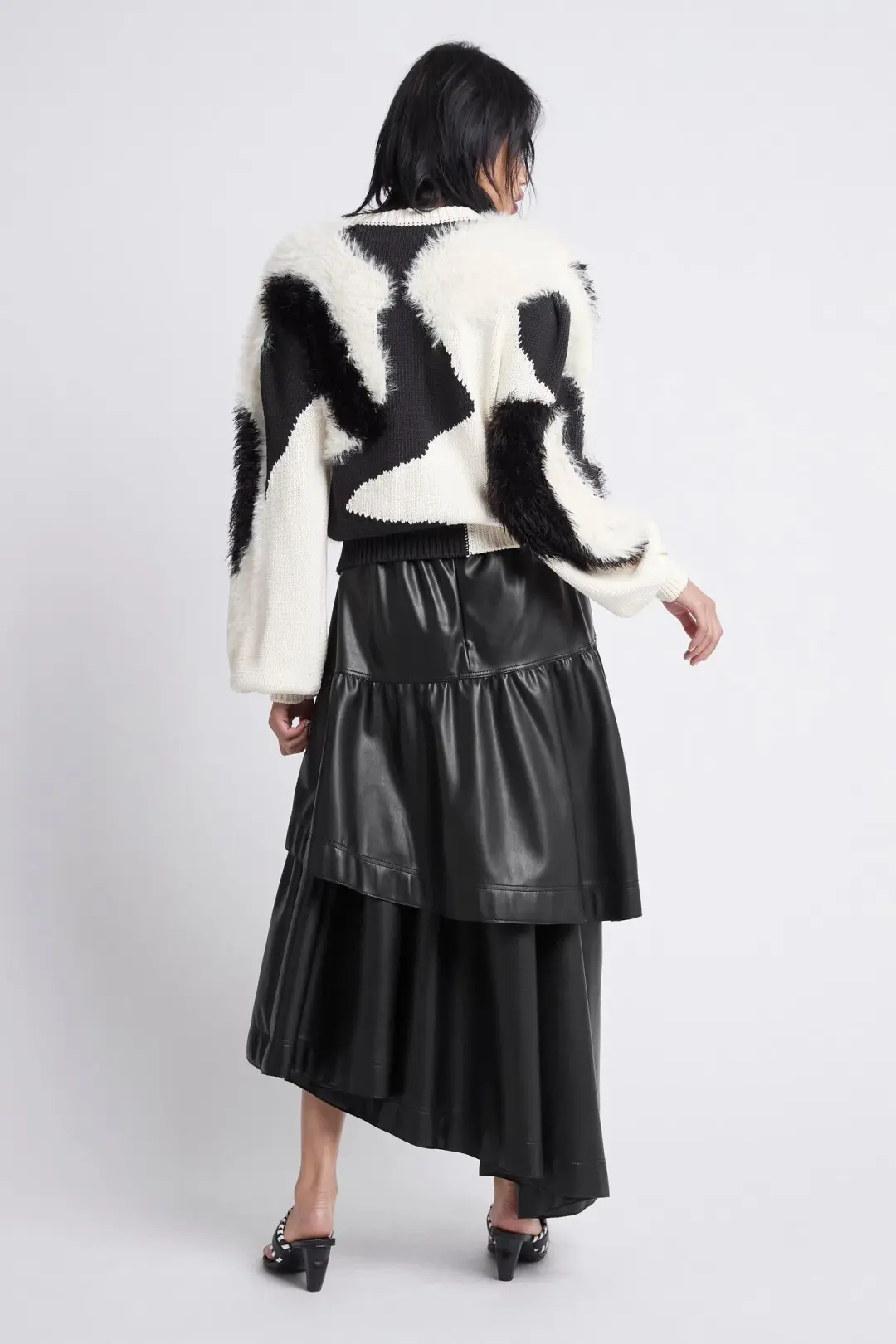 Aje Idyllic Faux Leather Black Skirt Size 12 for rent on The Volte - main image