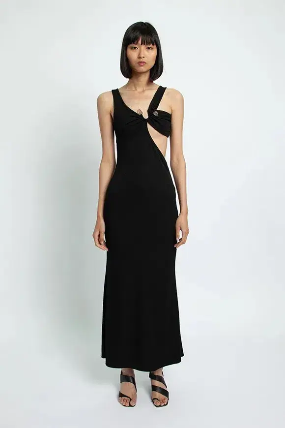 Christopher Esber Disconnect S Buckle Split Dress Black Size 6 for rent on The Volte - main image