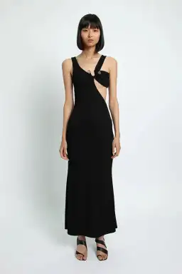 Christopher Esber Disconnect S Buckle Split Dress Black Size 6 for rent on The Volte - image 1