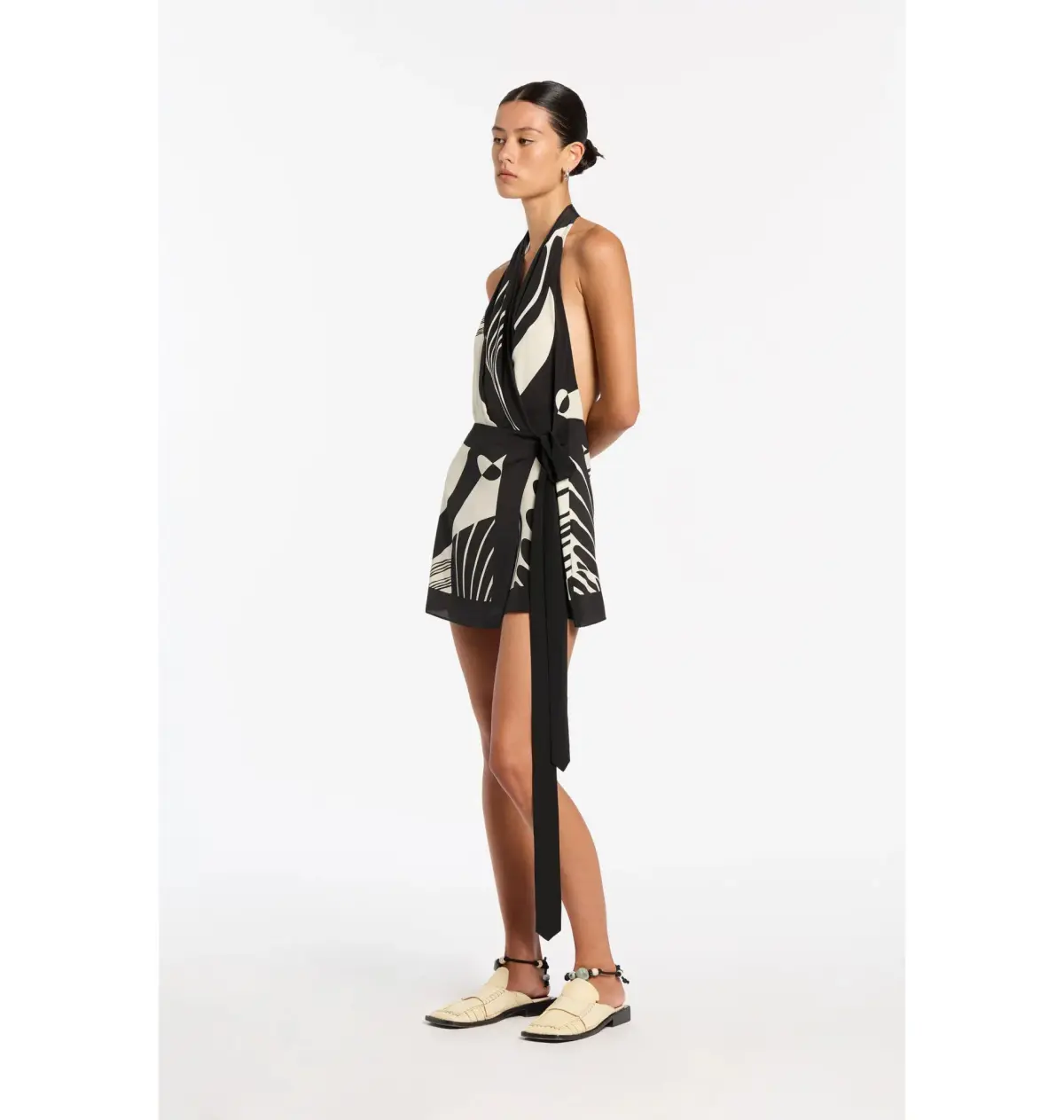 Sir The Label Realisme Wrap Halter Mini Dress Print Size 3 / AU 12 - Image 2