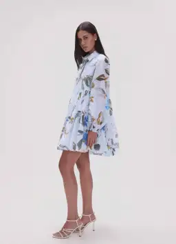 Aje Georgia Smock Mini Dress Print Size AU 8