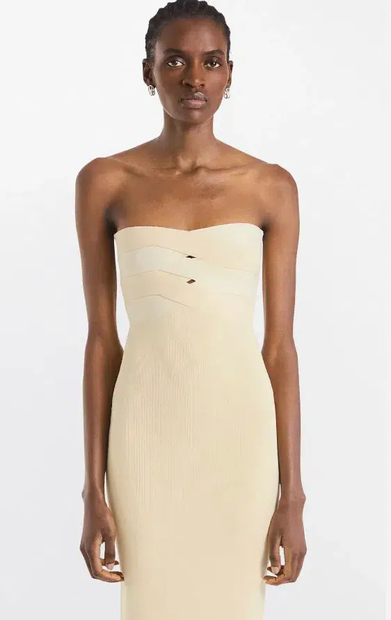 Dion Lee Interlock Bustier Midi Dress Cream Size AU 6 for rent on The Volte - main image