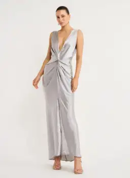 One Fell Swoop Gaia Dress In Mercury Silver Size AU 8 for rent on The Volte - image 1