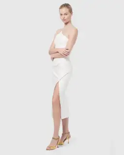 Manning Cartell Canvas Raffia Midi Dress White Size AU 6 for rent on The Volte - image 2