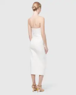 Manning Cartell Canvas Raffia Midi Dress White Size AU 6 for rent on The Volte - image 3