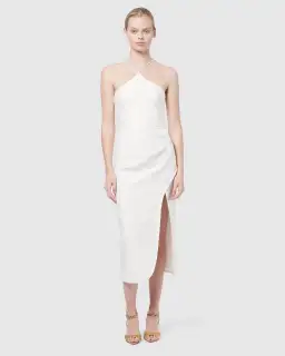 Manning Cartell Canvas Raffia Midi Dress White Size AU 6 for rent on The Volte - image 1