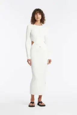 Sir The Label Celena Draped Dress Ivory Size 0 / Au 6