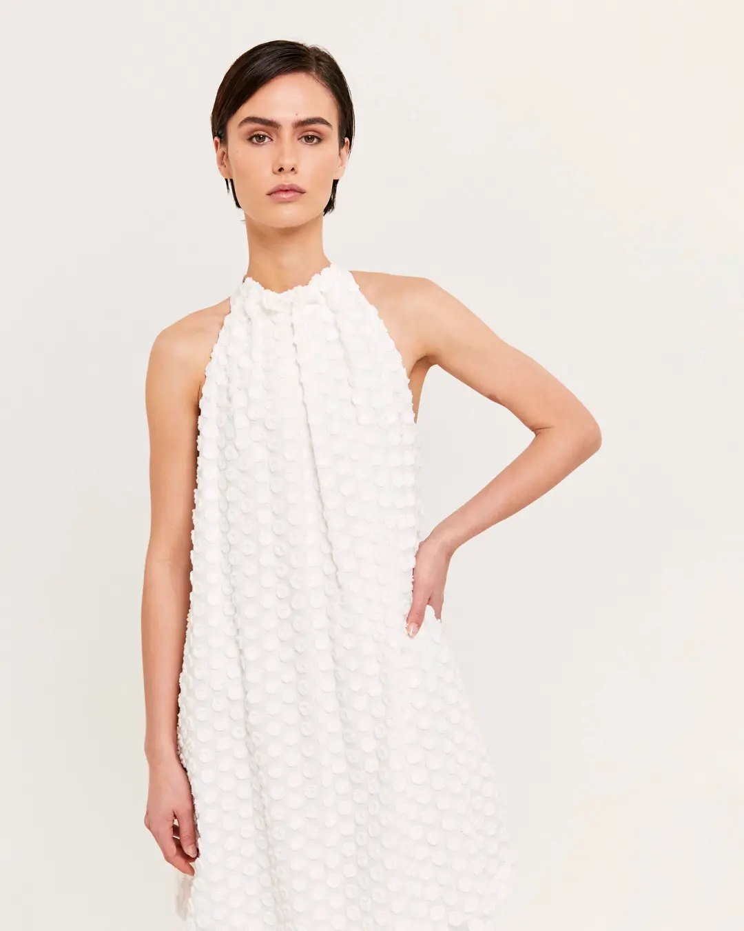 Saba Anika Halter Mini Dress White Size 4 for rent on The Volte - main image