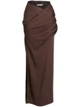 Christopher Esber Veiled Cami & Twisted Wrap Maxi Skirt Set Brown Size L/AU 12 for rent on The Volte - image 2