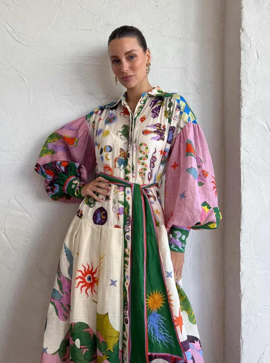 Alemais Seeker Shirtdress Multi Print Size 10 for rent on The Volte - main image