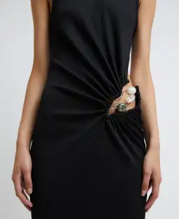 Christopher Esber Folia Float Buckle Tank Dress Midi Black Size 8 for rent on The Volte - image 5