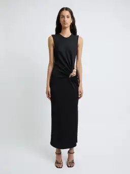 Christopher Esber Folia Float Buckle Tank Dress Midi Black Size 8 for rent on The Volte - image 1