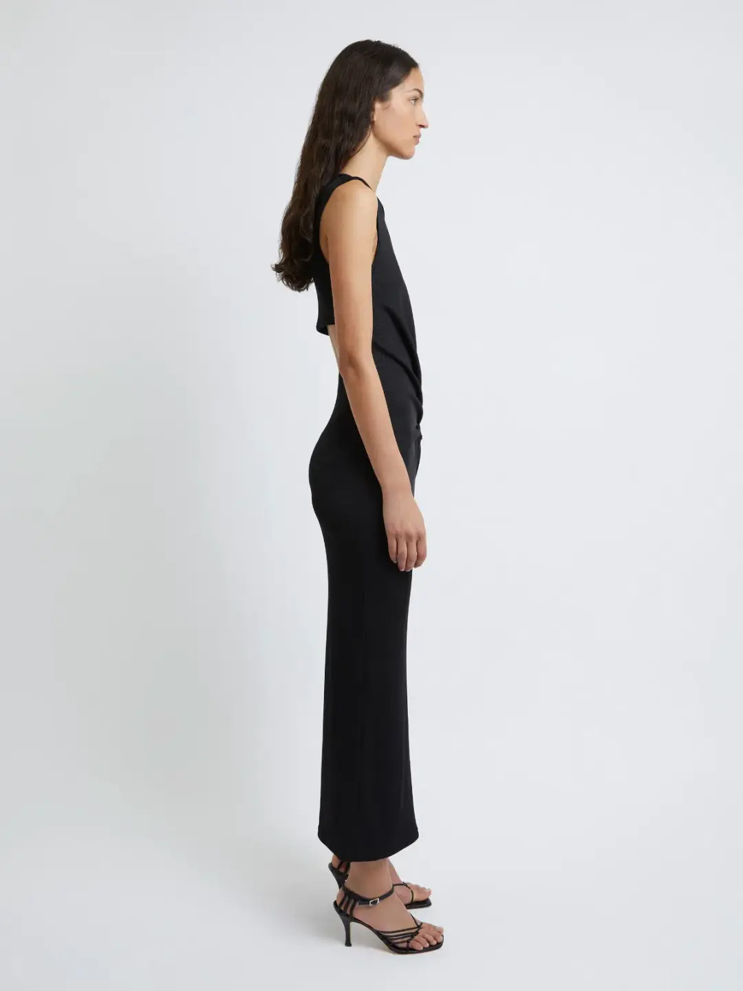Christopher Esber Folia Float Buckle Tank Dress Midi Black Size 8 for rent on The Volte - main image