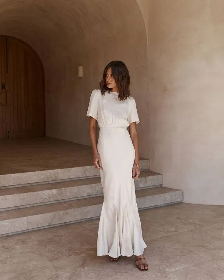 Dissh Campbell Oyster Midi Dress Cream Size 8 for rent on The Volte - main image