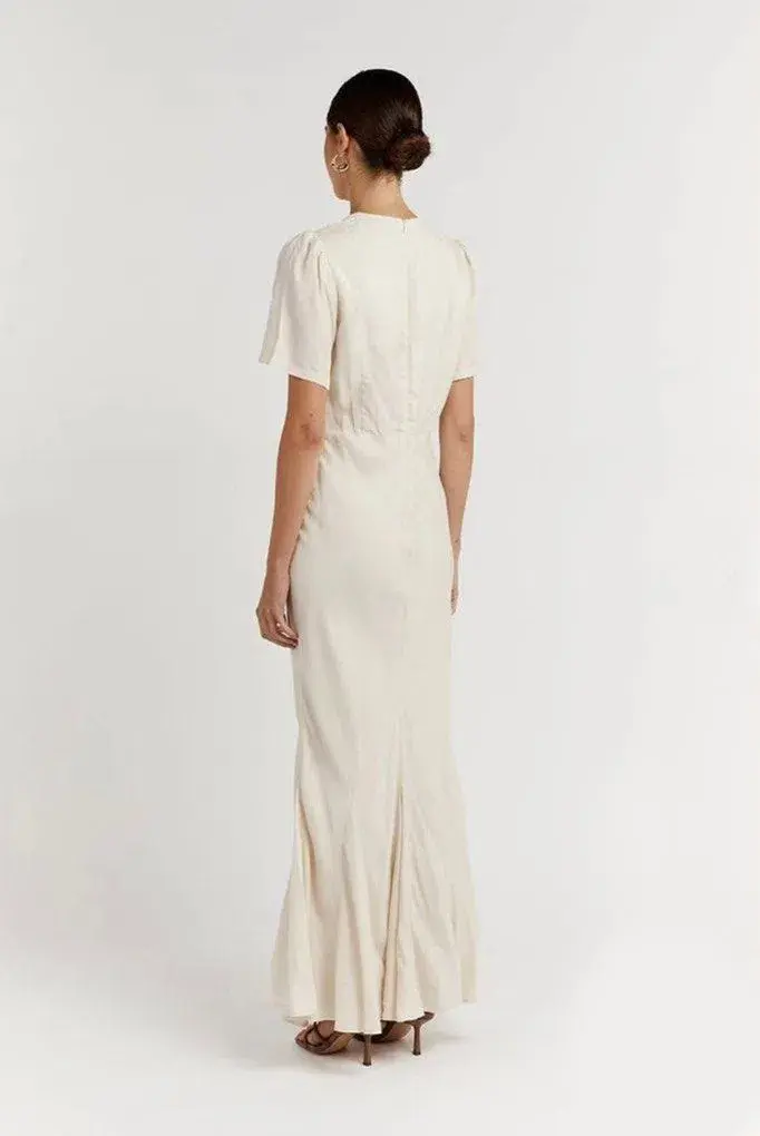 Dissh Campbell Oyster Midi Dress Cream Size 8 for rent on The Volte - main image